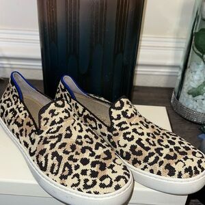 Rothy's Blue and Leopard Pattern Sneakers